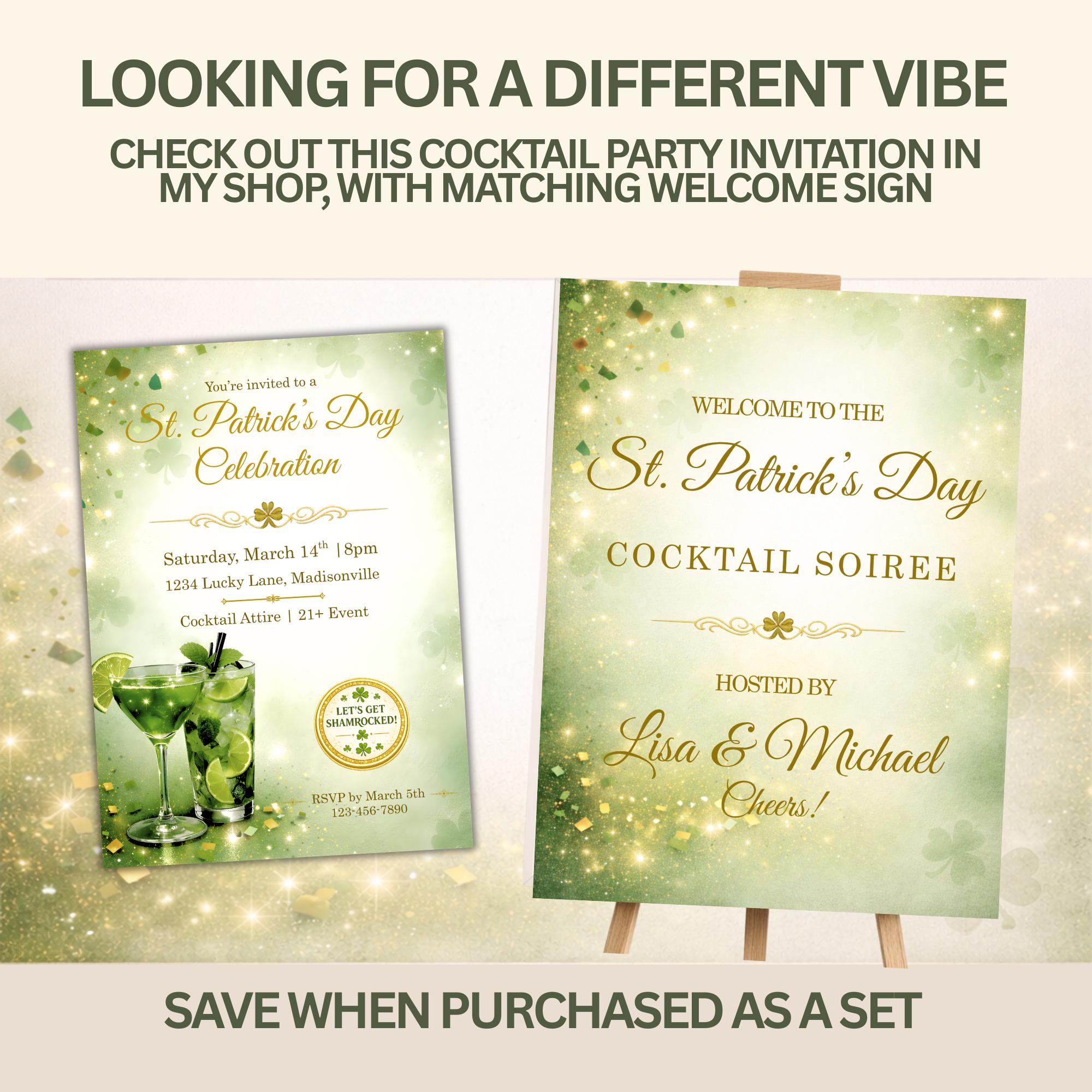 Funny St Patricks Day Party Invitation | Adult Leprechaun, 21+ (Instant Download)